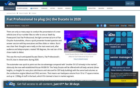 Fiat Professional to plug (in) the Ducato in 2020 | Automotive ...