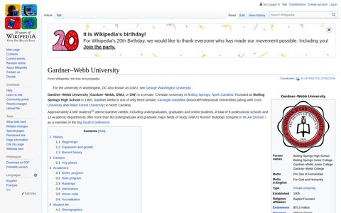 Gardner–Webb University - Wikipedia