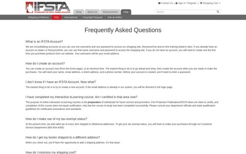 Frequently Asked Questions | IFSTA