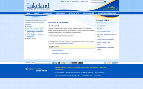Blackboard - myLakeland - Lakeland Community College