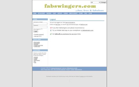 Logout - Fabswingers