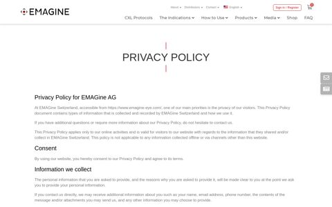 Privacy Policy - EMAGine - emagine.eye