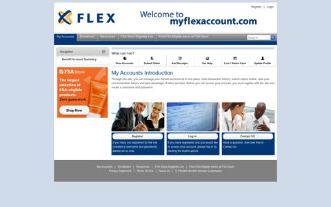 Flex Account Portal > My Accounts > Benefit Account Summary