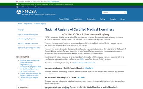 National Registry of Certified Medical Examiners | FMCSA