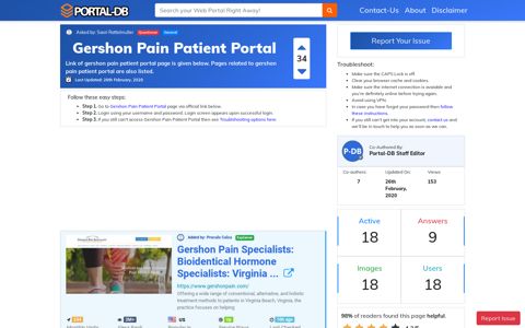 Gershon Pain Patient Portal