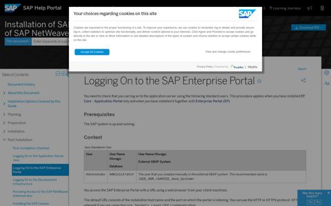 Logging On to the SAP Enterprise Portal - SAP Help Portal