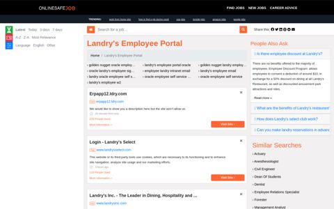 Landry's Employee Portal - Onlinesafejob.com