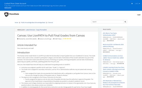 Public Knowledge Base - Canvas: Use LionPATH to Pull Final ...