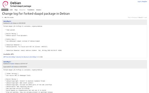 Change log : forked-daapd package : Debian - Launchpad