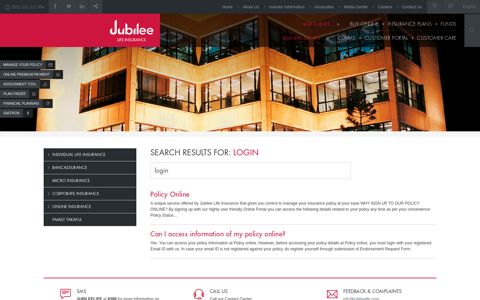 login - Jubilee Life Insurance