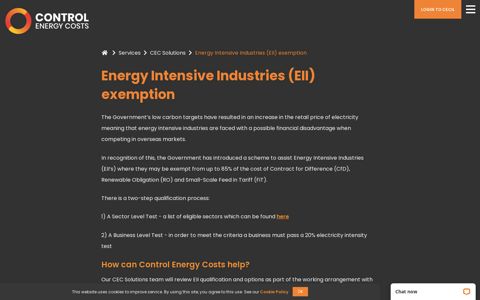 Energy Intensive Industries (EII ... - Control Energy Costs