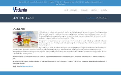 Real-Time Results | - Vedanta Labs