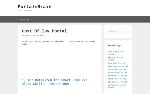 Cost Of Isy Portal - PortalsBrain - Portal Database