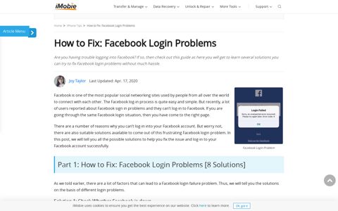 [Solved] How to Fx: Facebook Login Problem - iMobie