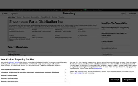 Encompass Parts Distribution Inc - Company Profile and News ...
