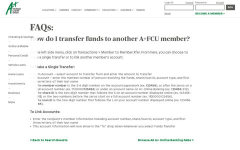 How do I transfer funds to another A+ member? - A+ Federal ...
