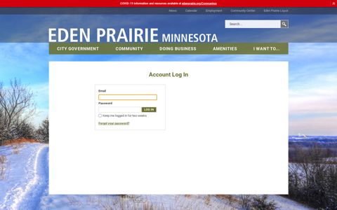 Account Log In | City of Eden Prairie