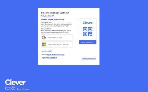 Florence School District 1 - Clever | Log in
