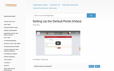 Setting Up the Default Portal (Video) - Golfgenius