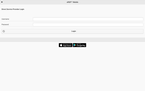 Direct Service Provider Login - eRSP™ Mobile