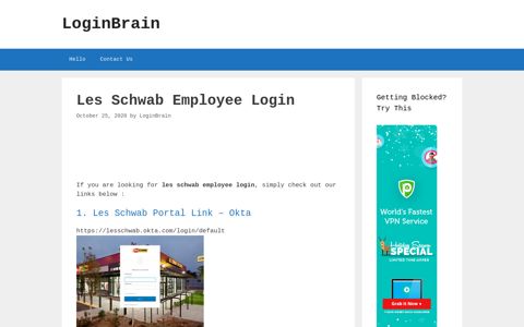 Les Schwab Employee - Les Schwab Portal Link - Okta
