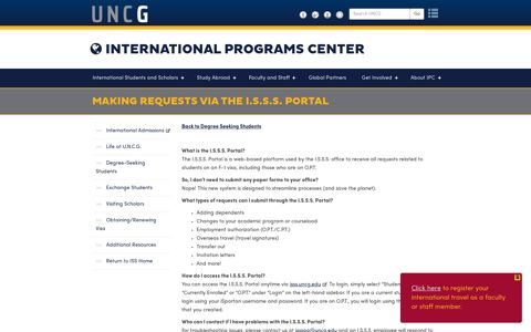 Making Requests via the I.S.S.S. Portal | International ...