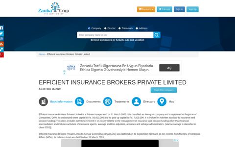 Efficient Insurance Brokers Private Limited - Zauba Corp