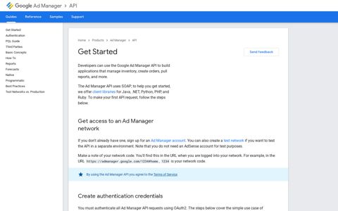 Get Started | Ad Manager API | Google Developers