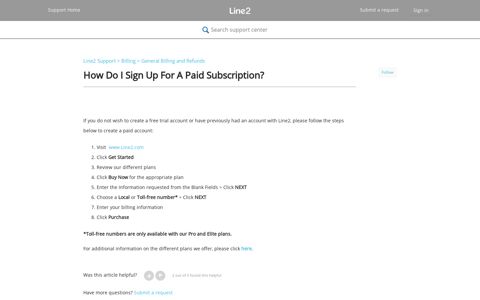 How Do I Sign Up For A Paid Subscription? – Line2 Support