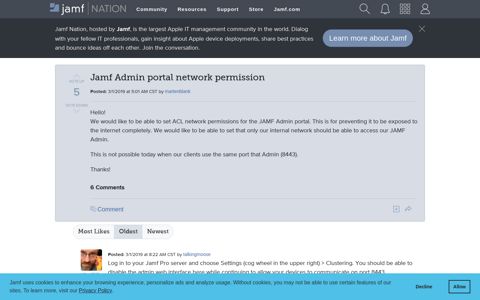 Jamf Admin portal network permission | Jamf Nation