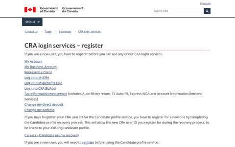 CRA login services – register - Canada.ca