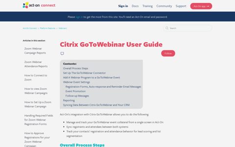 Citrix GoToWebinar User Guide – Act-On Connect