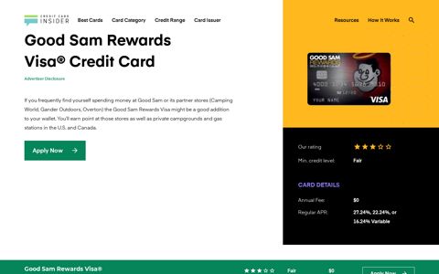 Good Sam Rewards Visa® Credit Card - Info & Reviews