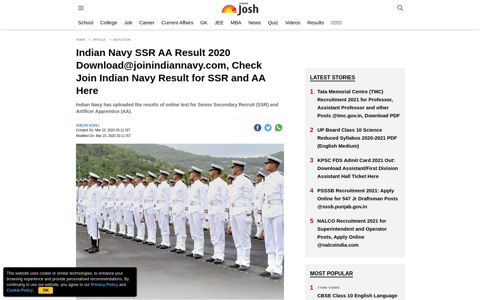 Indian Navy SSR AA Result 2020 Download@joinindiannavy ...