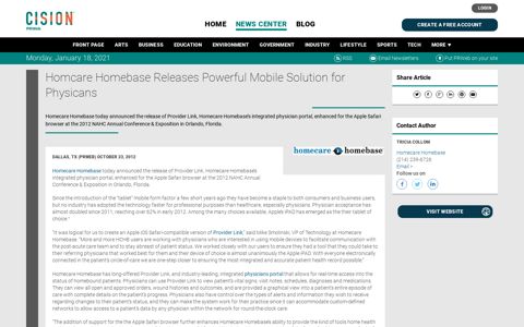 Homcare Homebase Releases Powerful Mobile Solution for ...
