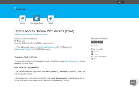 How to Access Outlook Web Access (OWA) - AppRiver