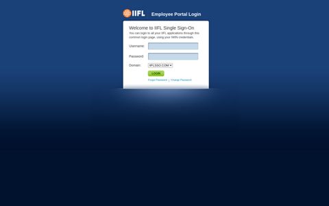 IIFL Single Sign-On - Employee Portal Login Page