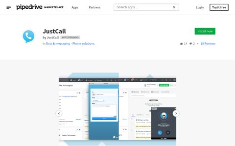 JustCall App - Pipedrive Marketplace