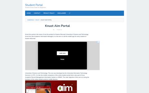 Knust Aim Portal – Student Portal