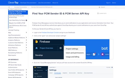 Find Your FCM Sender ID & FCM Server API Key