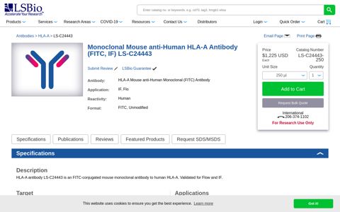 Anti-HLA-A Antibody | Mouse anti-Human Monoclonal FITC Flo,IF ...