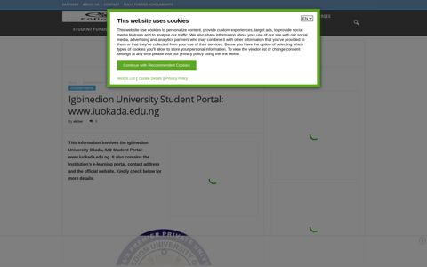 Igbinedion University Student Portal: www.iuokada.edu.ng ...