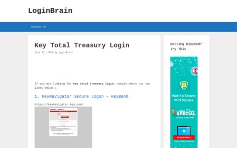 Key Total Treasury - Keynavigator Secure Logon - Keybank