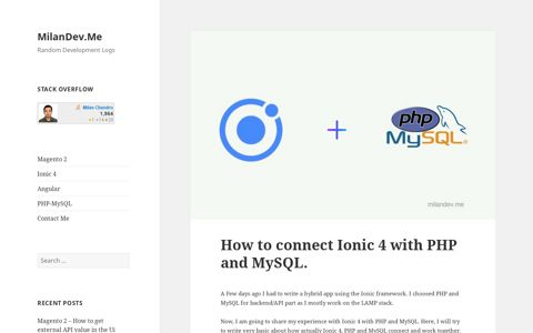 How to connect Ionic 4 with PHP and MySQL. – MilanDev.Me