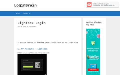 Lightbox - My Account - Lightbox - LoginBrain