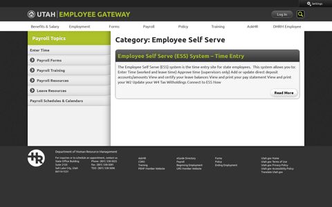 Employee Self Serve | Employee Gateway - Utah Department ...