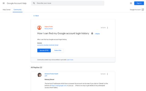 How I can find my Google account login history - Google Support