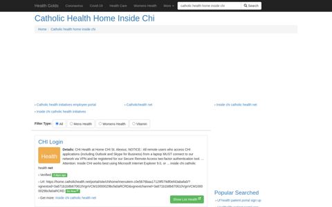 Catholic Health Home Inside Chi - Health Golds