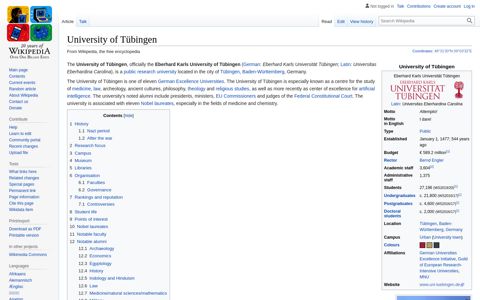 University of Tübingen - Wikipedia