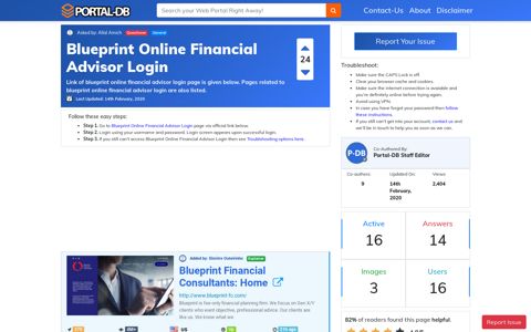 Blueprint Online Financial Advisor Login - Portal-DB.live